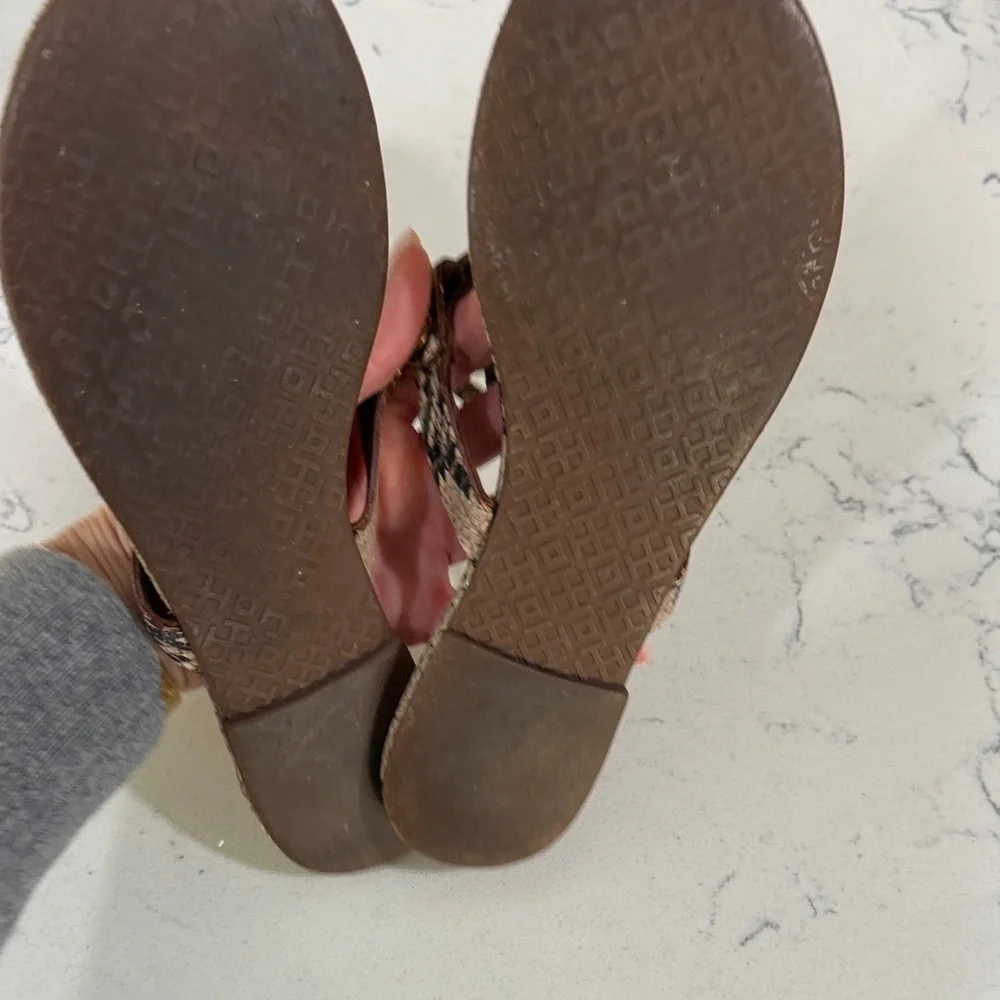 Tory Burch Snakeskin Miller Sandals Size 8 - Picture 3 of 6
